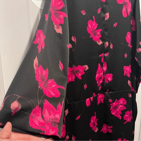 Dynamite Kimono Cardigan Floral Pink Black Large Women - Picture 2 of 6